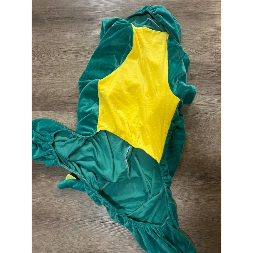 Green Dinosaur Pet Costume with Spikes and Tail Halloween Outfit Medium to Large